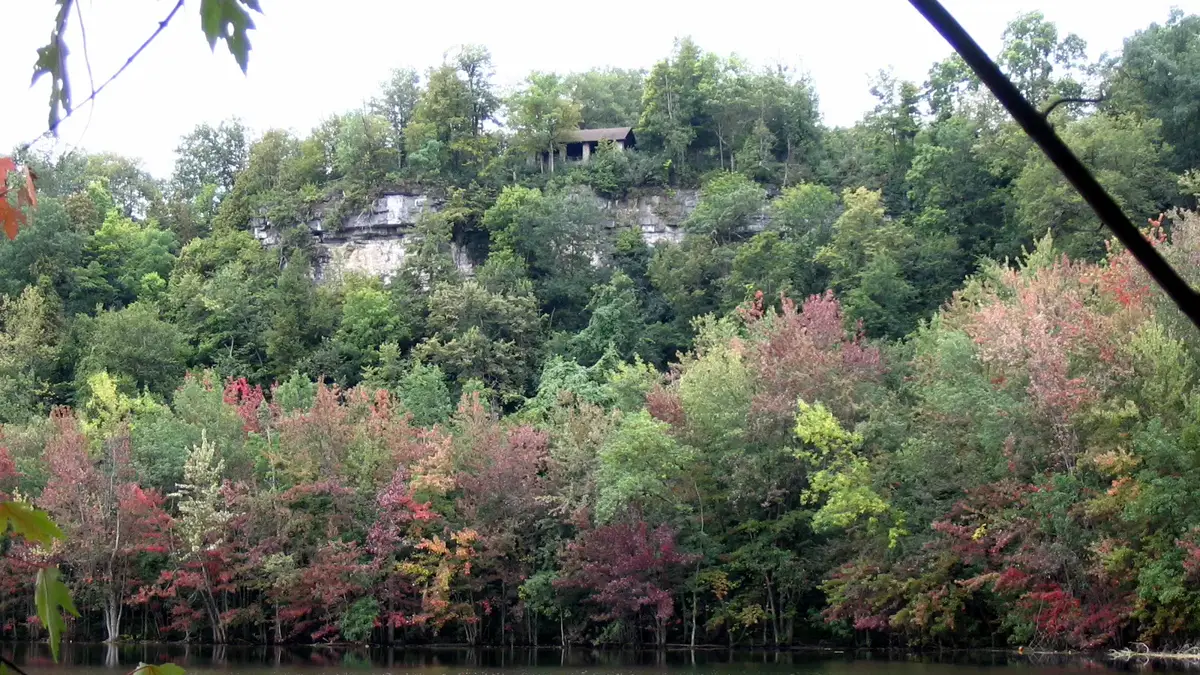 Glacier Lake and cliff at Clark Reservation State Park