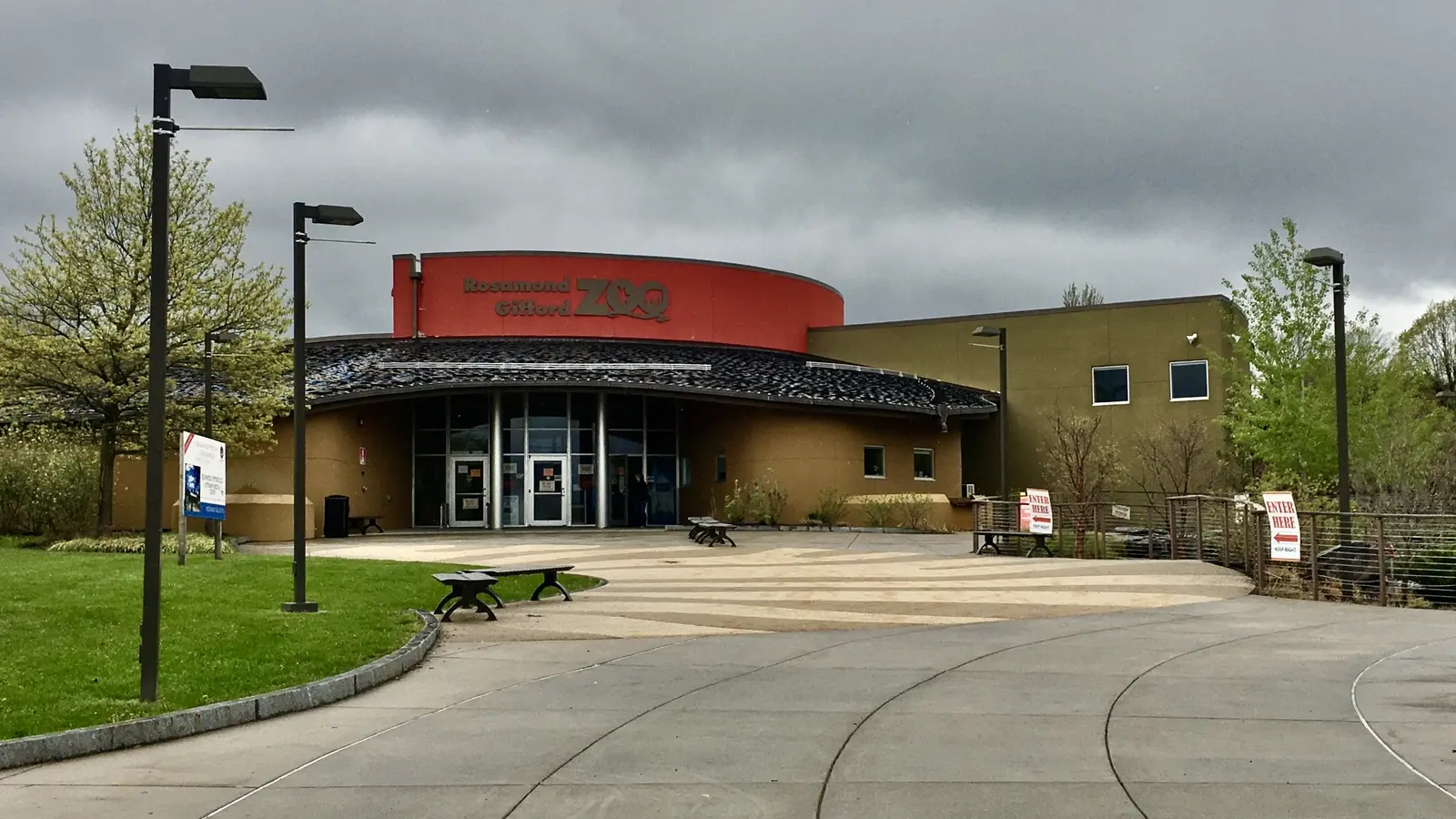 Main entrance pavilion at Rosamond Gifford Zoo in Syracuse
